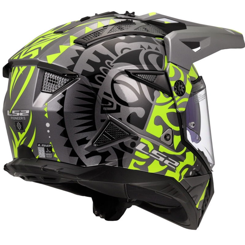 Enduro motorcykelhjelm LS2 MX702 Pioneer II Rangi fluo gul
