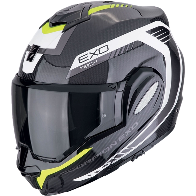 Scorpion EXO-TECH EVO CARBON COSY flip-up motorcykelhjelm sort-fluo gul
