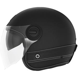 Åben motorcykelhjelm NOX PREMIUM Heritage sort læder