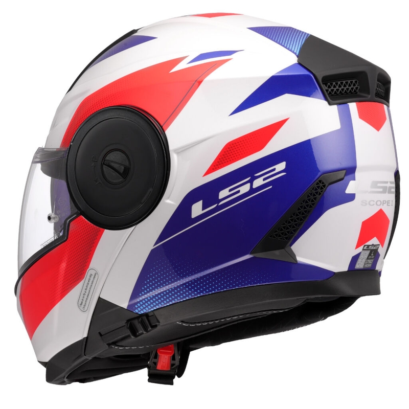 Flip-up motorcykelhjelm LS2 FF902 Scope II Duria hvid-blå-rød
