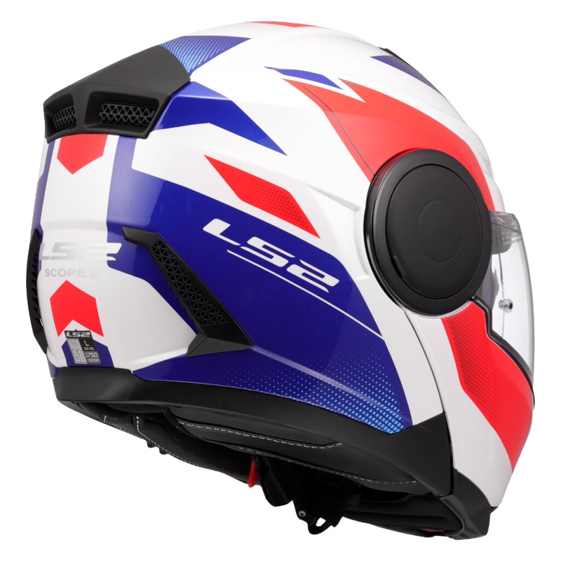 Flip-up motorcykelhjelm LS2 FF902 Scope II Duria hvid-blå-rød
