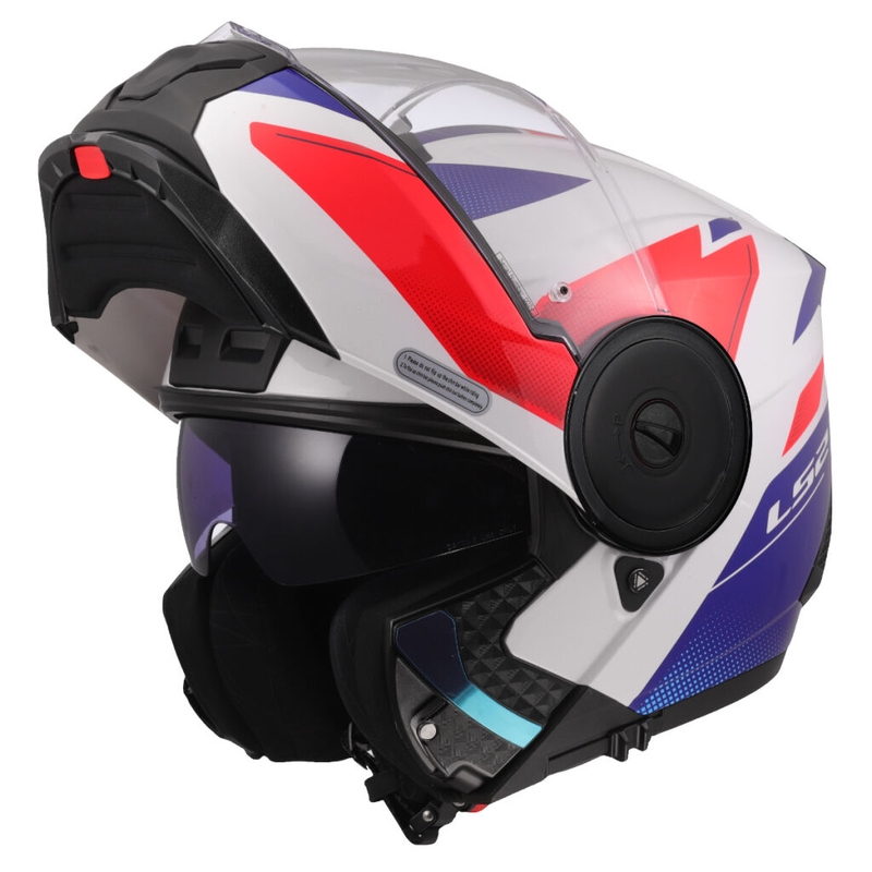 Flip-up motorcykelhjelm LS2 FF902 Scope II Duria hvid-blå-rød