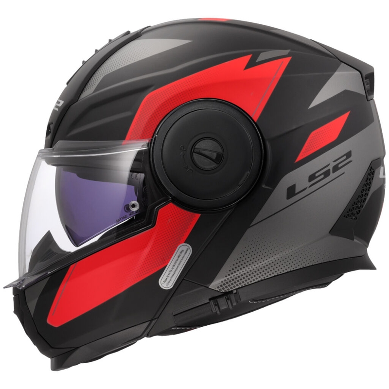 Flip-up motorcykelhjelm LS2 FF902 Scope II Duria sort-rød