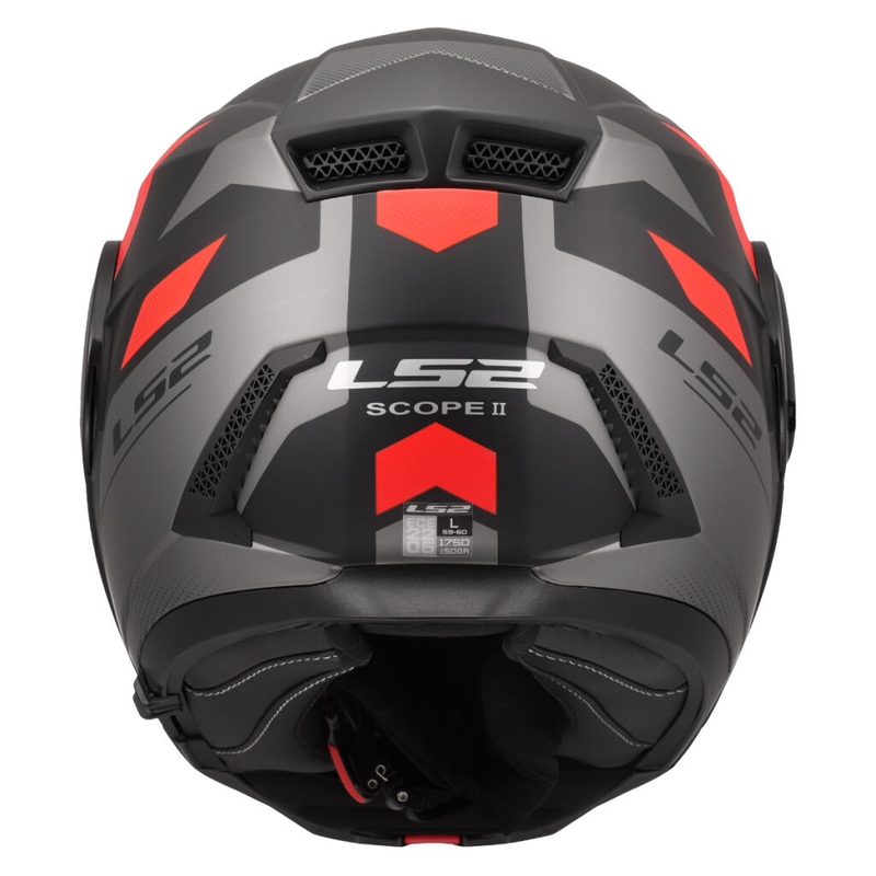Flip-up motorcykelhjelm LS2 FF902 Scope II Duria sort-rød