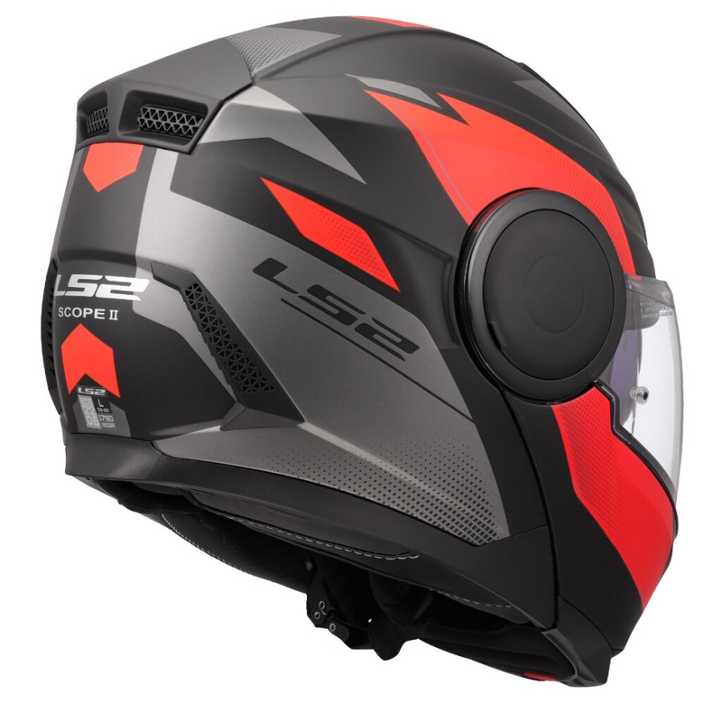 Flip-up motorcykelhjelm LS2 FF902 Scope II Duria sort-rød