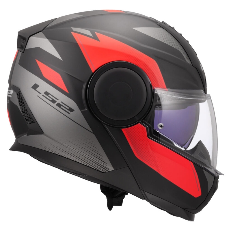 Flip-up motorcykelhjelm LS2 FF902 Scope II Duria sort-rød