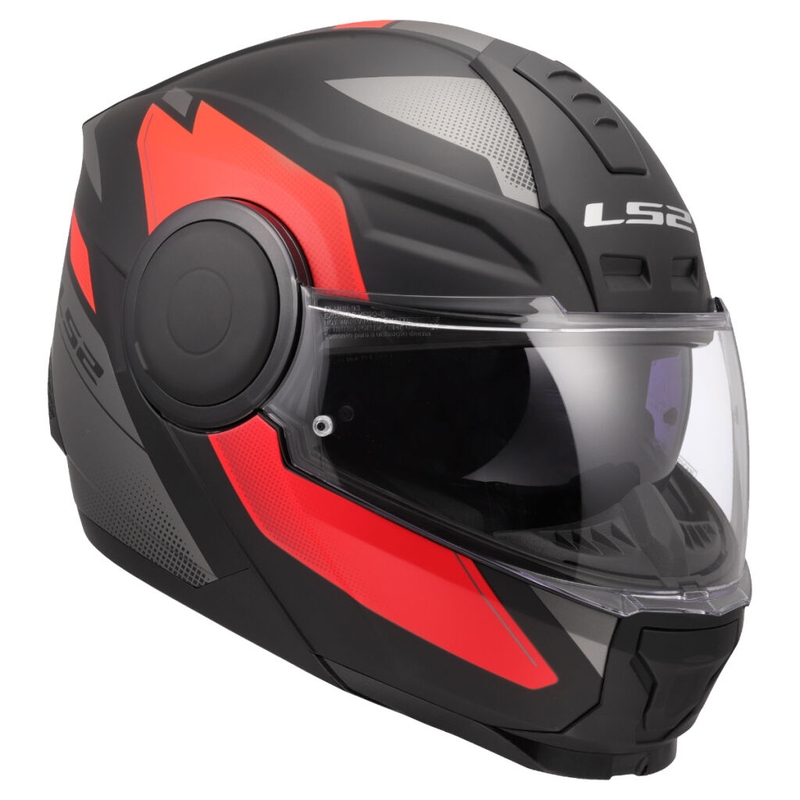 Flip-up motorcykelhjelm LS2 FF902 Scope II Duria sort-rød