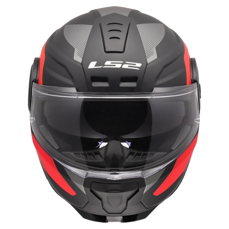 Flip-up motorcykelhjelm LS2 FF902 Scope II Duria sort-rød
