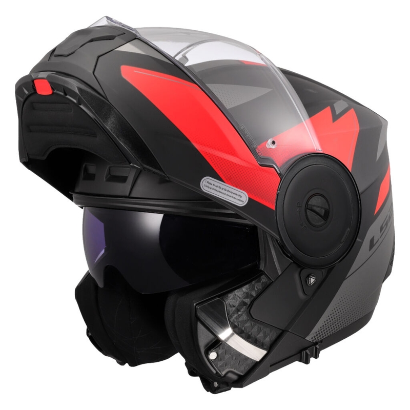 Flip-up motorcykelhjelm LS2 FF902 Scope II Duria sort-rød