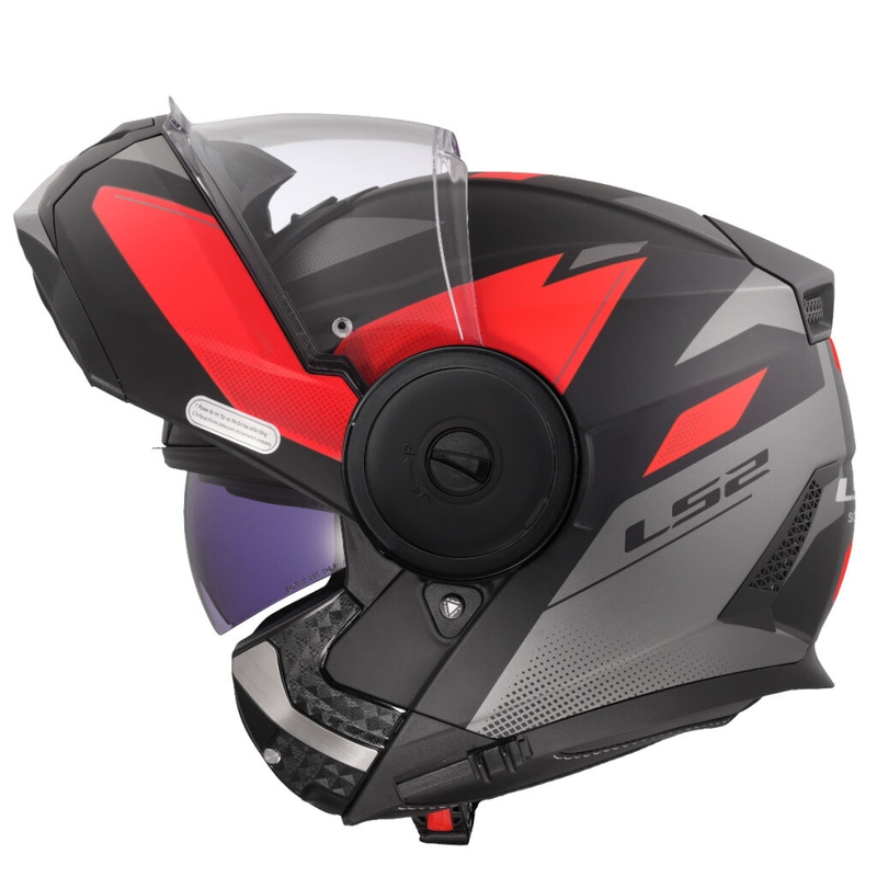 Flip-up motorcykelhjelm LS2 FF902 Scope II Duria sort-rød