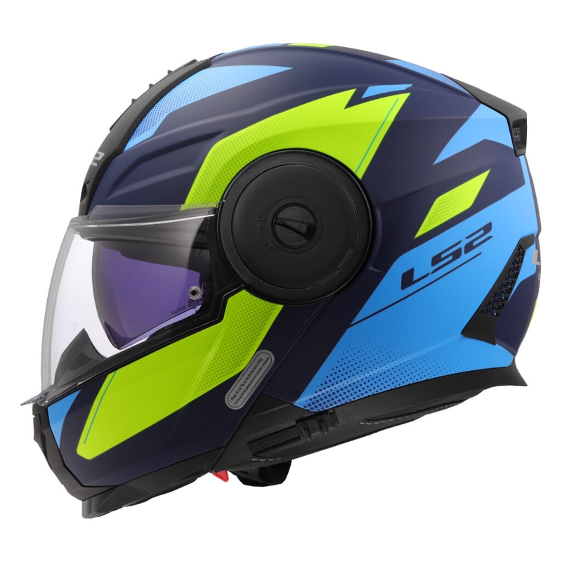 Flip-up motorcykelhjelm LS2 FF902 Scope II Duria blå-fluo gul