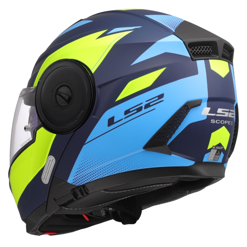 Flip-up motorcykelhjelm LS2 FF902 Scope II Duria blå-fluo gul