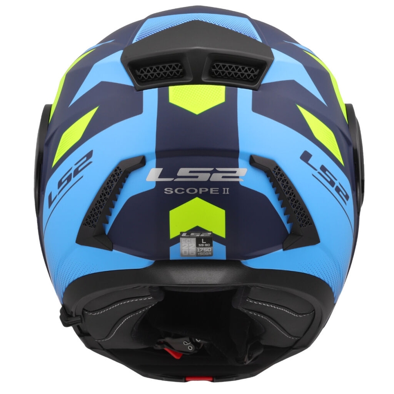 Flip-up motorcykelhjelm LS2 FF902 Scope II Duria blå-fluo gul