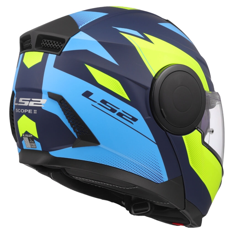 Flip-up motorcykelhjelm LS2 FF902 Scope II Duria blå-fluo gul