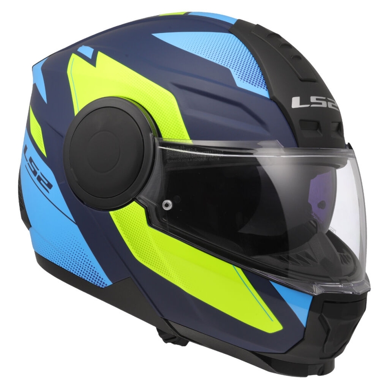 Flip-up motorcykelhjelm LS2 FF902 Scope II Duria blå-fluo gul