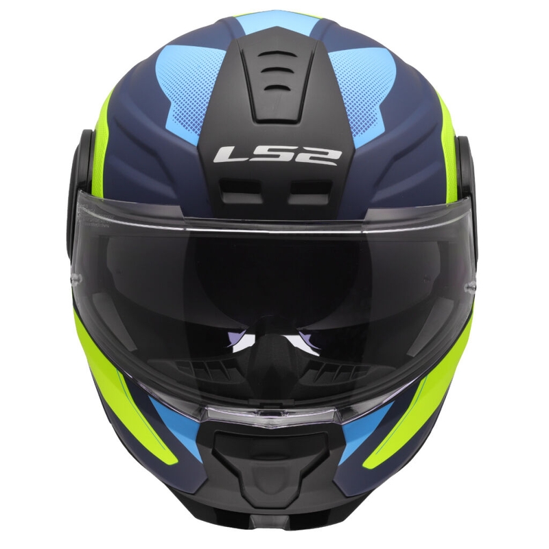 Flip-up motorcykelhjelm LS2 FF902 Scope II Duria blå-fluo gul