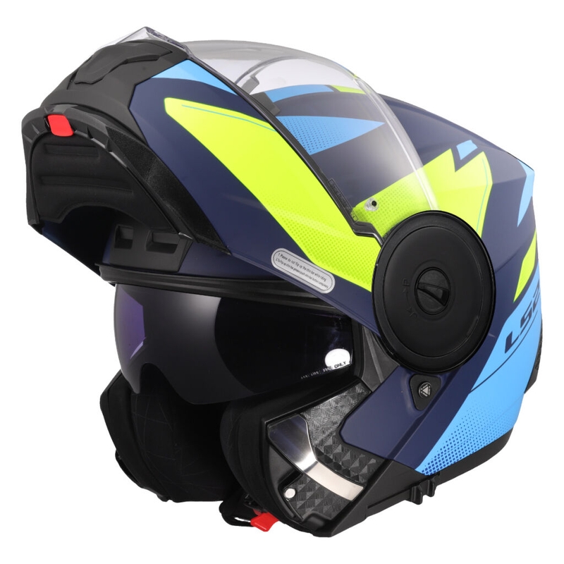 Flip-up motorcykelhjelm LS2 FF902 Scope II Duria blå-fluo gul