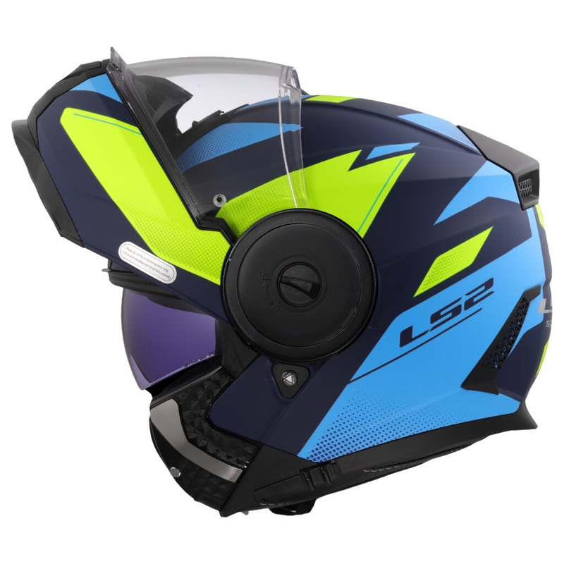 Flip-up motorcykelhjelm LS2 FF902 Scope II Duria blå-fluo gul