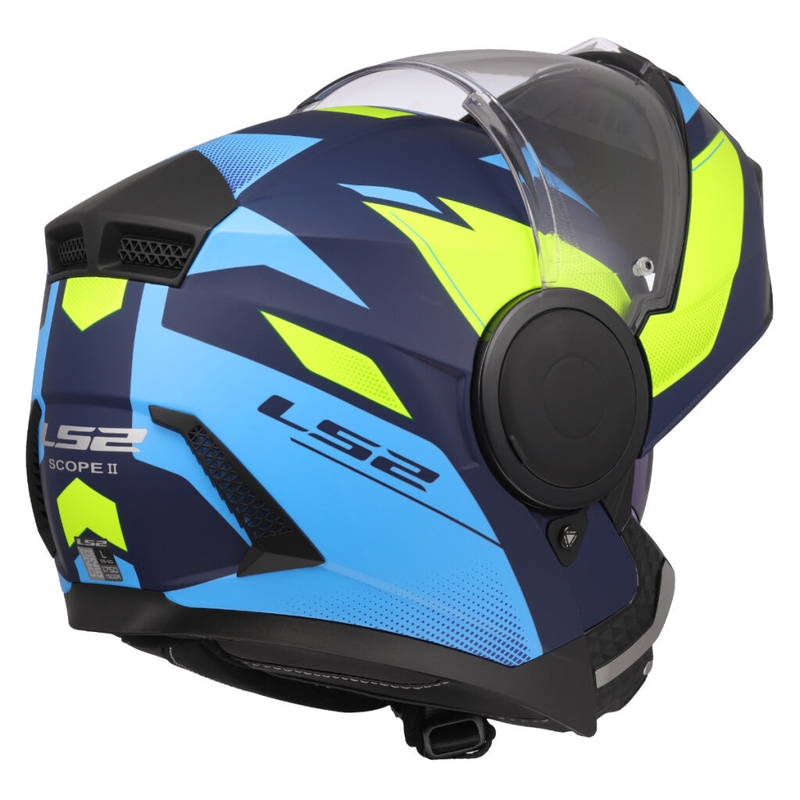 Flip-up motorcykelhjelm LS2 FF902 Scope II Duria blå-fluo gul