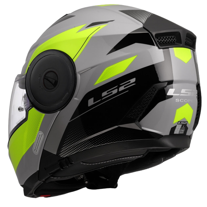 Flip-up motorcykelhjelm LS2 FF902 Scope II Duria grå-fluo gul