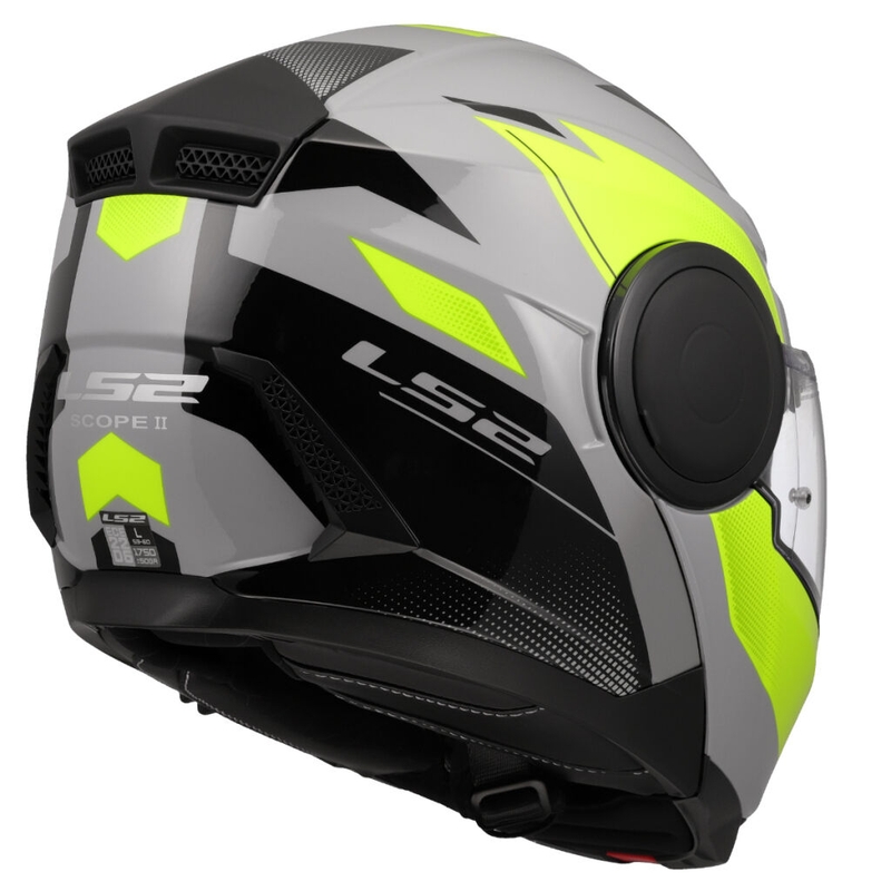 Flip-up motorcykelhjelm LS2 FF902 Scope II Duria grå-fluo gul