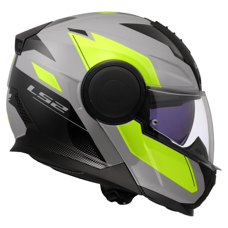 Flip-up motorcykelhjelm LS2 FF902 Scope II Duria grå-fluo gul