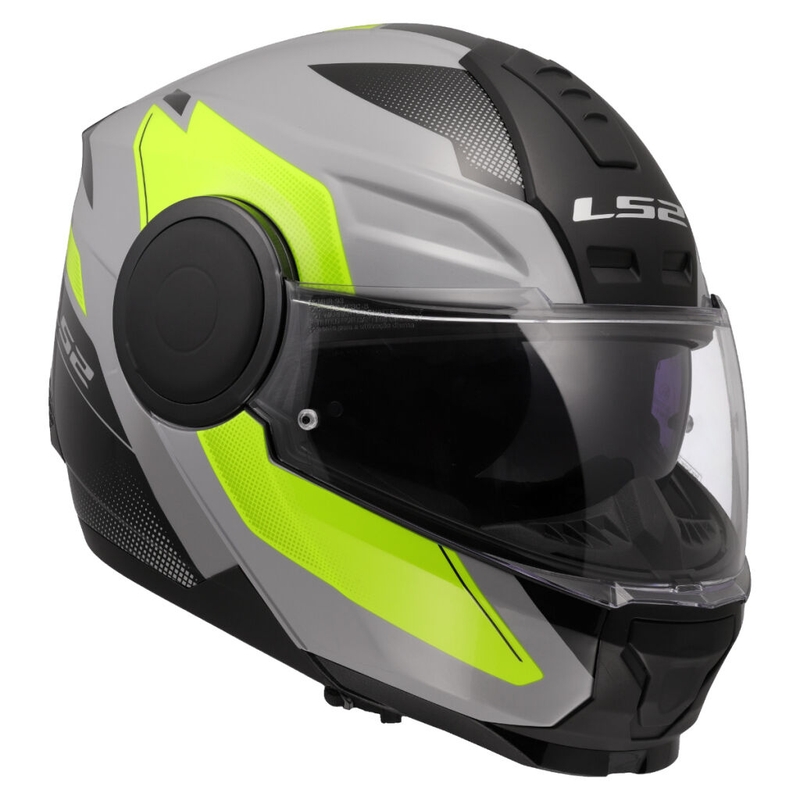 Flip-up motorcykelhjelm LS2 FF902 Scope II Duria grå-fluo gul