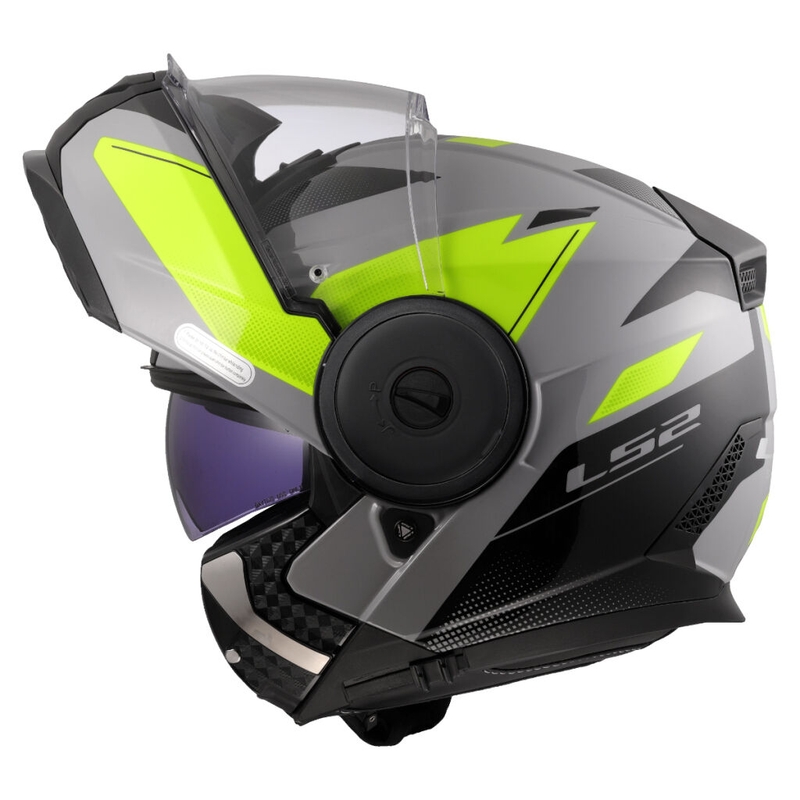 Flip-up motorcykelhjelm LS2 FF902 Scope II Duria grå-fluo gul