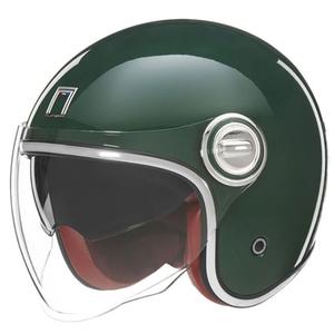 Åben motorcykelhjelm NOX PREMIUM Heritage grøn