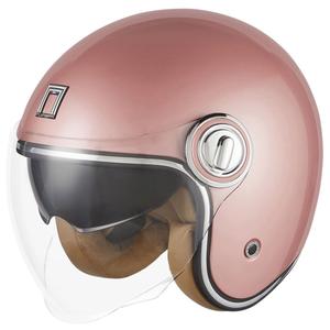 Åben motorcykelhjelm NOX PREMIUM Heritage rosa guld