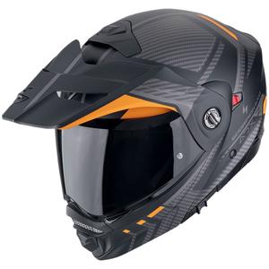 Flip-up motorcykelhjelm Scorpion ADX-2 LEWIS mat sort-orange