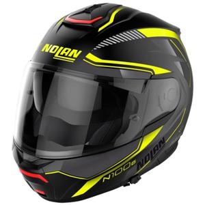 Nolan N100-6 Surveryor N-COM 22 sort og gul flip-up motorcykelhjelm