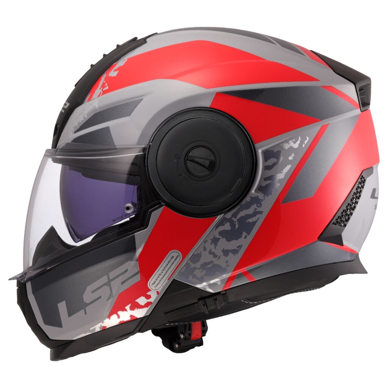 Flip-up motorcykelhjelm LS2 FF902 Scope II Oxyd grå-rød