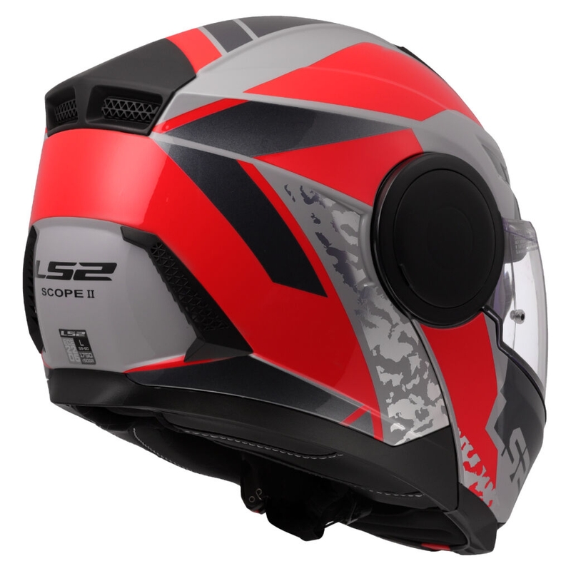 Flip-up motorcykelhjelm LS2 FF902 Scope II Oxyd grå-rød