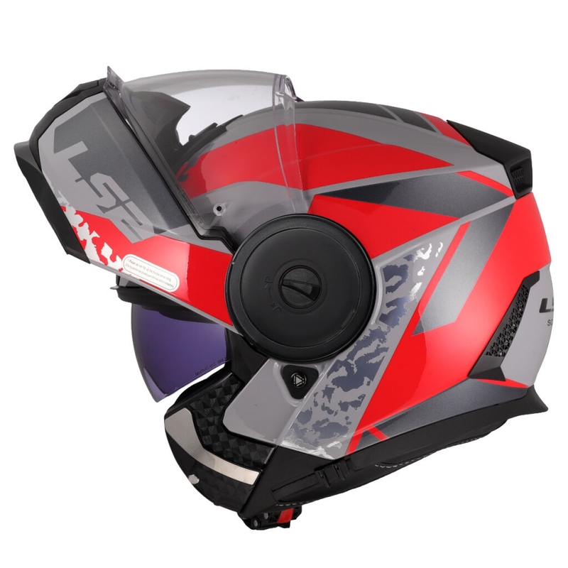 Flip-up motorcykelhjelm LS2 FF902 Scope II Oxyd grå-rød
