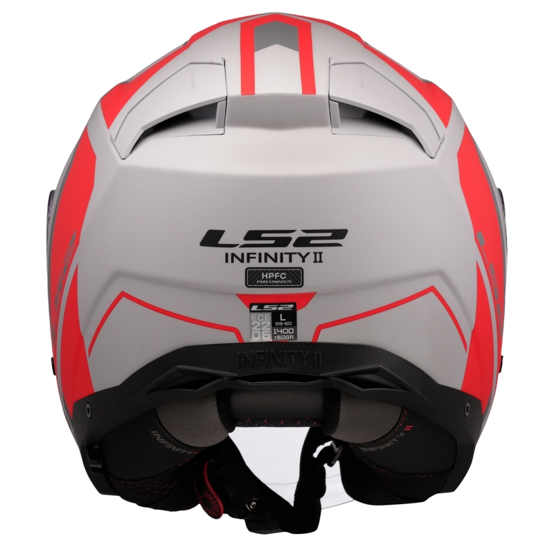 Åben motorcykelhjelm LS2 OF603 Infinity II Focus grå-rød