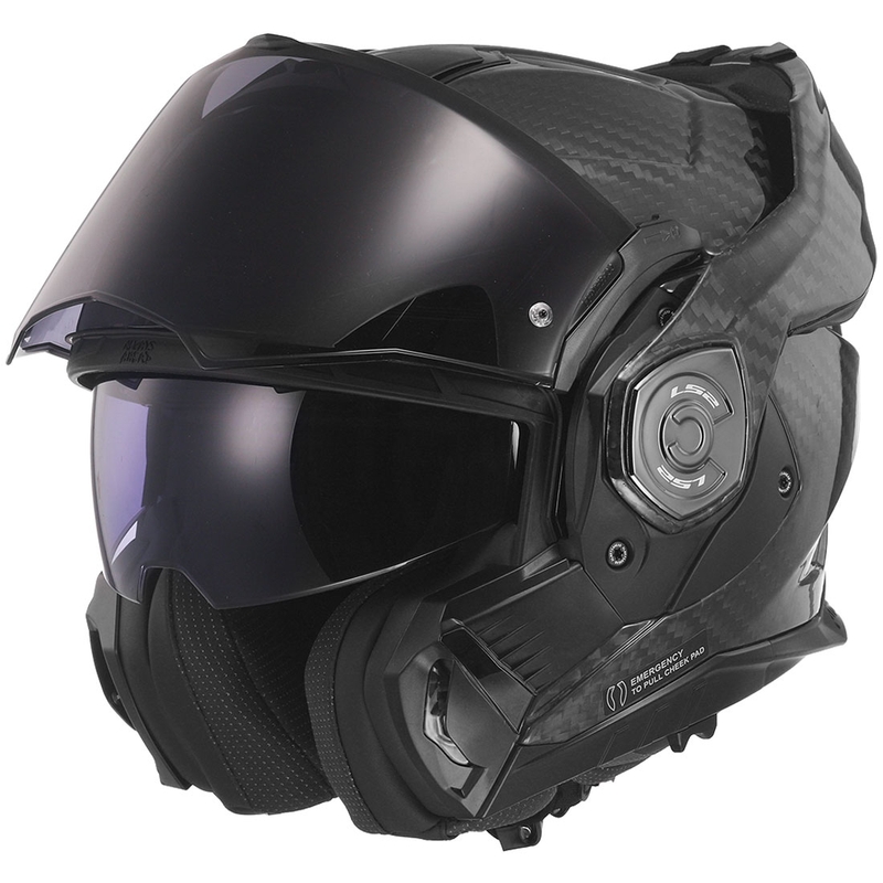Flip-up motorcykelhjelm LS2 FF901 Advant X Solid Kulstofsort