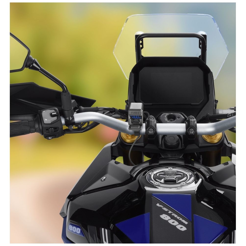 Interphone USB-C, USB-A oplader med motorcykelbatteriopladning, sort