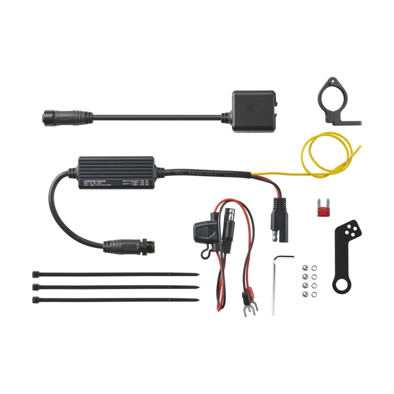 Interphone USB-C, USB-A oplader med motorcykelbatteriopladning, sort