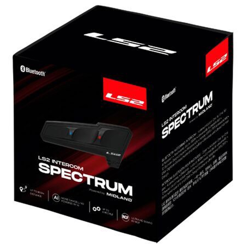 Bluetooth motorcykel intercom LS2 Spectrum sort
