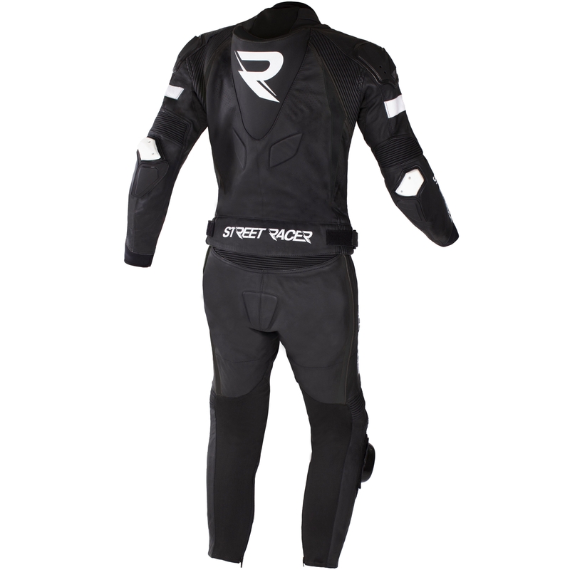 Street Racer Fast Track 2.1 læder motorcykeldragt sort-hvid