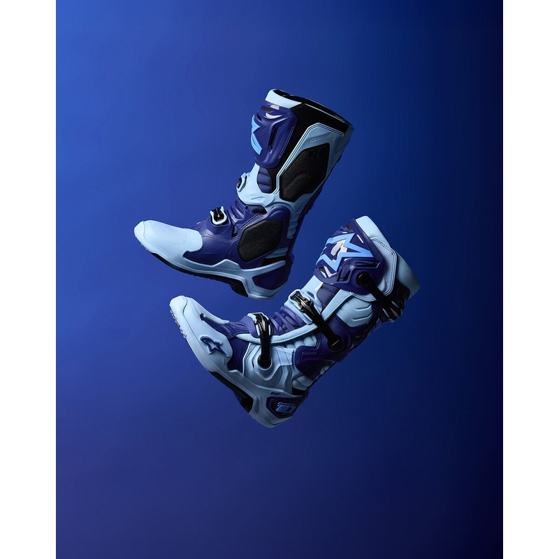 Motorcykelstøvler Alpinestars Tech 10 Limited Edition Steelers, Blå-Lyseblå
