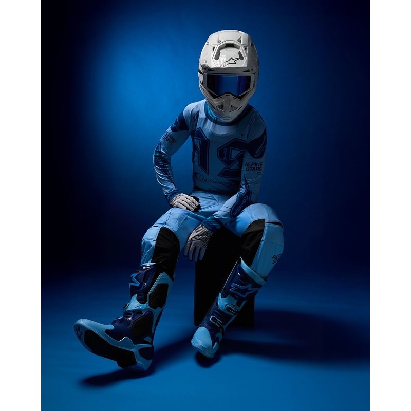 Motorcykelstøvler Alpinestars Tech 10 Limited Edition Steelers, Blå-Lyseblå