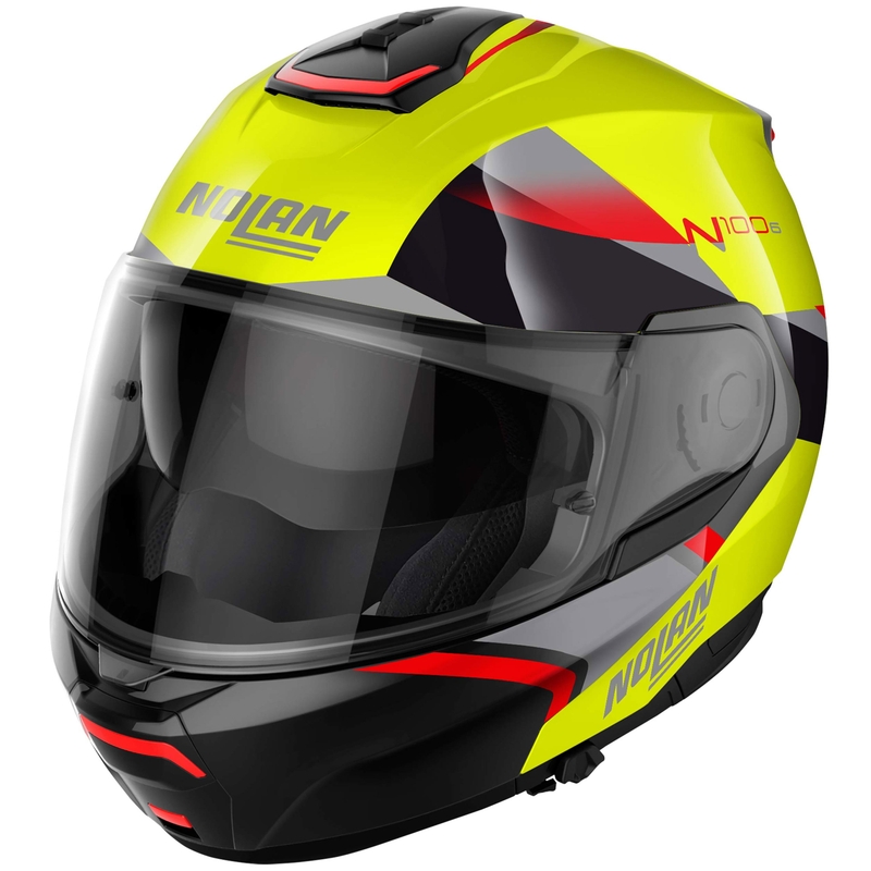 Flip-up motorcykelhjelm Nolan N100-6 Paloma N-COM 27 fluo gul