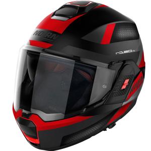 Flip-up motorcykelhjelm Nolan N120-1 Subway N-COM 22 sort-rød