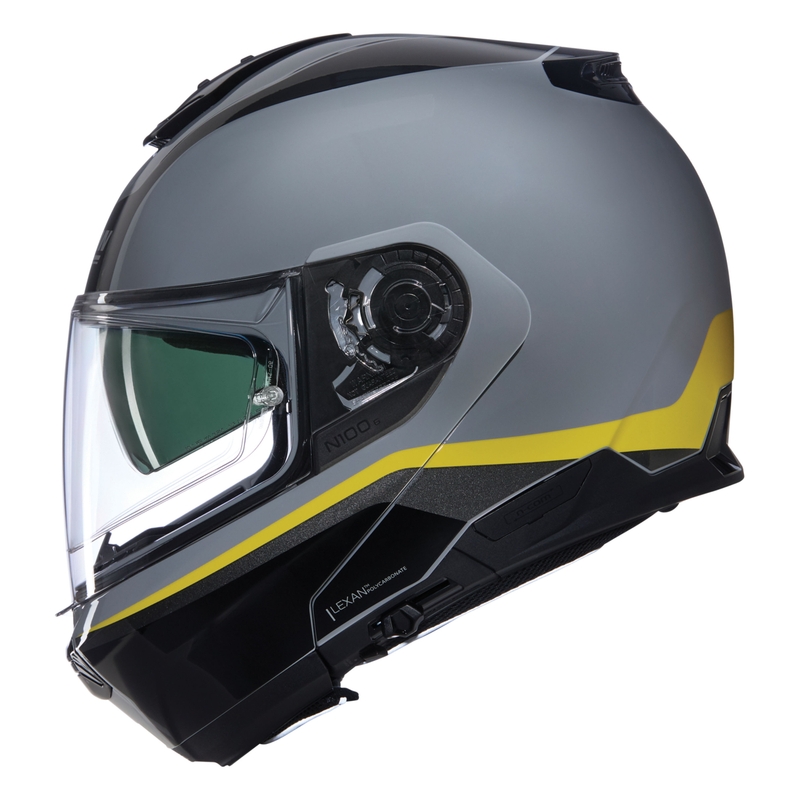 Flip-up motorcykelhjelm Nolan N100-6 Incognito N-COM 346 grå-sort-gul