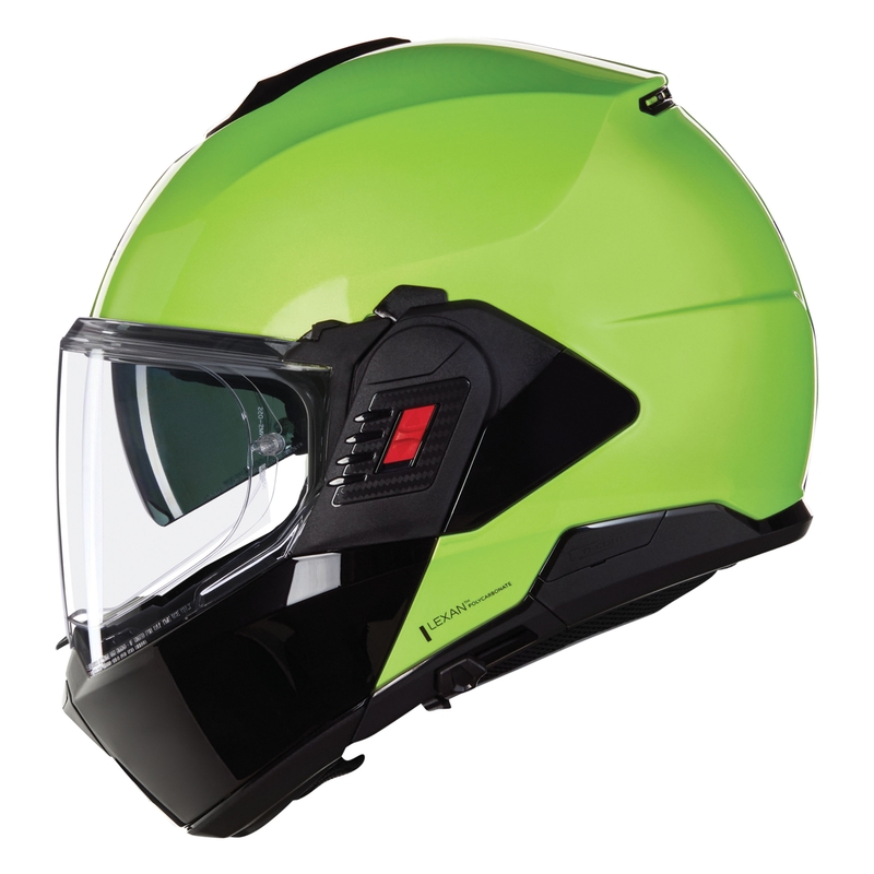 Flip-up motorcykelhjelm Nolan N120-1 Mivedi N-COM 329 grøn-sort