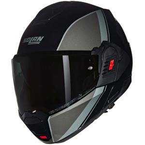 Flip-up motorcykelhjelm Nolan N120-1 Verniciatura Speciale N-COM 341 sort-grå