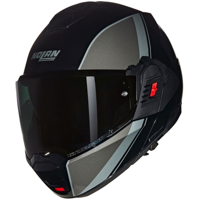 Flip-up motorcykelhjelm Nolan N120-1 Verniciatura Speciale N-COM 341 sort-grå