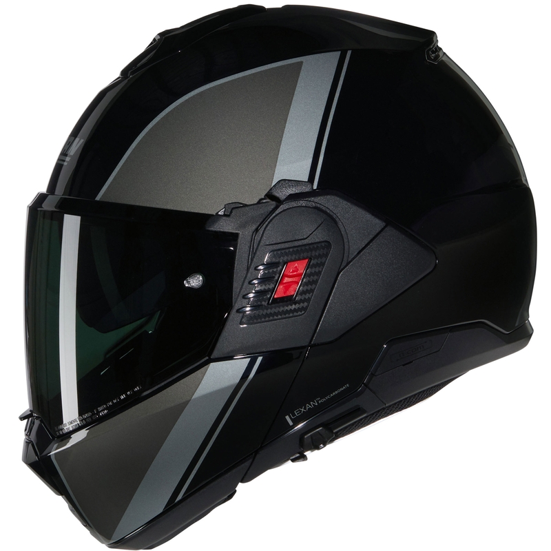 Flip-up motorcykelhjelm Nolan N120-1 Verniciatura Speciale N-COM 341 sort-grå